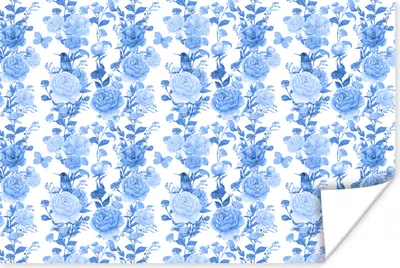 Produktbild von MuchoWow® Poster Blumen - Blau - Rosen 180x120 cm - Fotoplakat
