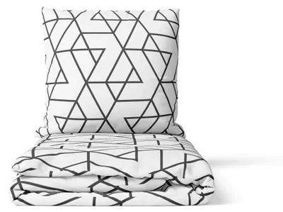 Produktbild von 2-tlg Bettwäsche Geo 155x220 + 80x80 cm mit YKK Reißverschluss Garnitur Geometrisch Geo