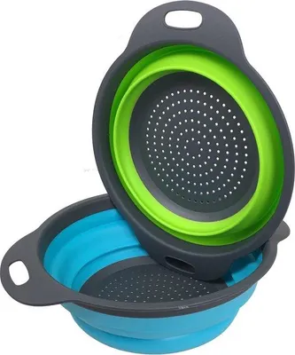 Produktbild von Silikon Sieb Set 2-teilig blau/grün für Küche