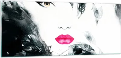 Produktbild von Bilder auf glas - Frau Abstraktion - 100x40cm - Glasbilder - Wandbilder - Kunstdruck - zum Aufhängen bereit - Wanddekoration aus Glas - Glas Bilder - Wandbild auf Glas - Einteilig - GAB100x40-3663
