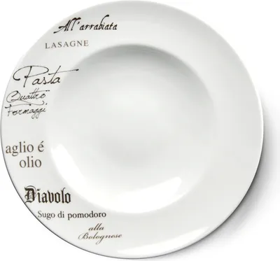Produktbild von CreaTable - EUROPA GUSTOSO - Pastateller 30,5 cm aus Porzellan mit SchriftNachbildung