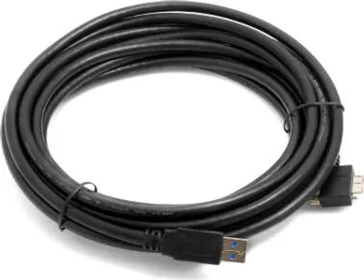 Produktbild von System-S USB 3.0 A zu Micro USB 3.0 90 Grad Linker Winkel 5 Meter Kabel mit Feststellschraube