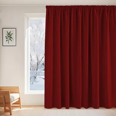 Obrázek produktu pro Závěs s očky - Zatemňovací - 300 x 245 cm - Červená - Do obývacího pokoje a ložnice