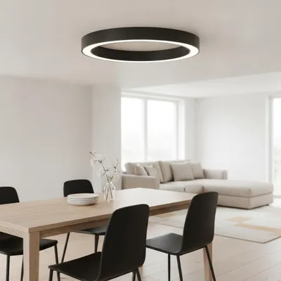 Productafbeelding van Plafondlamp Morbido zwart Ø 80cm, AI-gegenereerde afbeelding