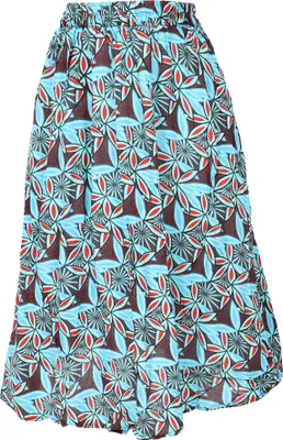 Produktbild von Luftiger Knielanger Rock, Boho Sommerrock - Blau, Damen, Viskose, Größe: M