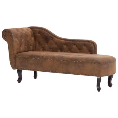 Produktbild von vidaXL Chaiselongue Braun Wildleder-Optik