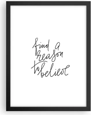 Produktbild von Gerahmtes Poster - Schwarzer Rahmen - Manuskript Motto glauben - 30x40 cm - Wand Bild - Wanddeko - Wandbilder - Wandposter - Bilderrahmen - Bilder - Kunstdruck - Wandbild - P2BPA30x40-4355