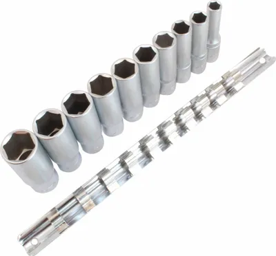 Immagine prodotto di Set bussole esagonali ,lunghe, 3/8'', 8–19 mm, 9 pezzi