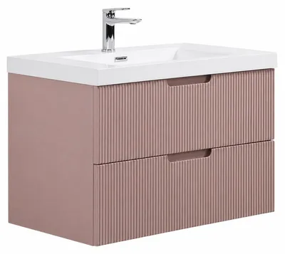 Obrázek produktu pro Badplaats Koupelnová Sestava Thermis 80 cm - Matná Růžová - Skříňka s Umyvadlem
