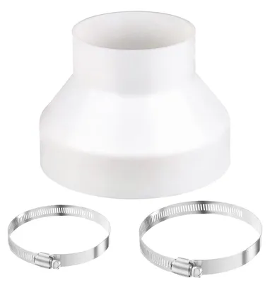 Abluftschlauch-Adapter 150 mm auf 100 mm mit 2 Schellen