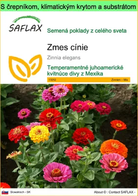 Obrázok produktu pre SAFLAX Garden to go - Zmes cínie - Zinnia elegans - 50 Semená - S črepníkom, klimatickým vekom a pestovateľským substrátom