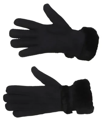 Produktbild von Damen Handschuh aus echtem Lammfell mit Pelz Besatz