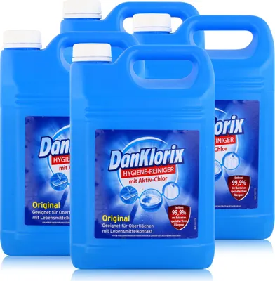 Produktbild von DanKlorix Hygiene-Reiniger Original mit Aktiv-Chlor 5L (4er Pack)
