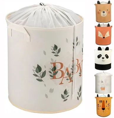 Produktbild von Aufstellbarer Wäschekorb aus Leinen, groß, für Babyzimmer und Spielzeug