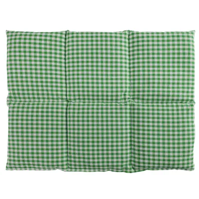 Produktbild von Rapssamenkissen groß 40x30cm 6-Kammer - grün-weiß - Wärmekissen Körnerkissen z.B. als Rückenkissen & Bauchkissen - Rapskissen 30x40 - grün-weiß
