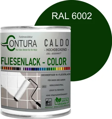 Produktbild von Fliesenlack 750ml. Fliesenfarbe 20 Farben Lack Fliesen Wand Boden Bad Küche - RAL 6002 Laubgrün