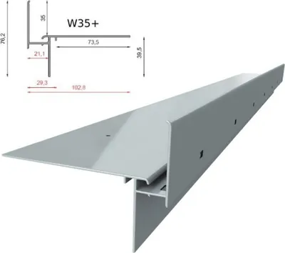 Produktbild von Renoplast Aluminium Traufprofil W35+ Belüftungsboden, Profil 200cm, Grau