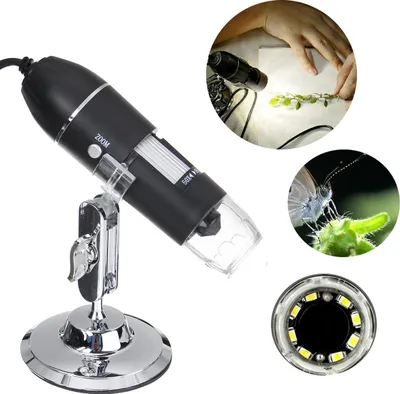 Produktbild von AUDEW 1600X USB Mikroskope Digital Mikroskop 1080P HD 2MP Mini Kamera Vergrößerung Endoskop 8 LED Digital Mikroskop mit Metallständer