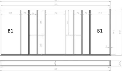 Produktbild von Besteckeinsatz BUCHE 120er Schubl. B 1118 x T 472 mm passend für BLUM Legra 19 mm Schubladen