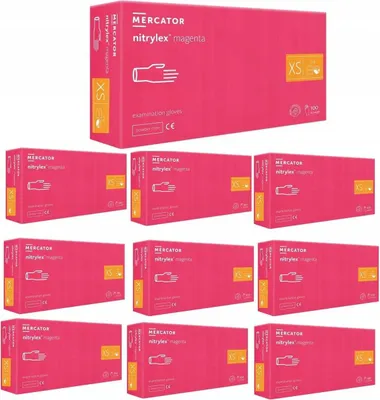 Zdjęcie produktu dla Rękawice Nitrylowe 100 szt. 6-XS Nitrylex Magenta - 10 szt.