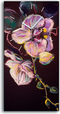 Produktbild von Leinwand Wanduhr Wandkunst Uhr 30x60 Gemälde Abstrakte Blumen Blätter Kunst - weiße Hände
