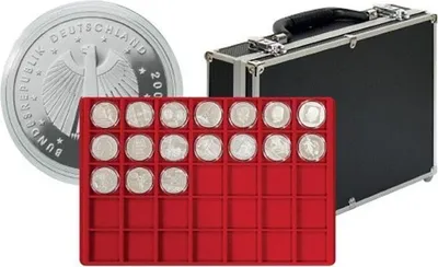 Produktbild von Lindner 2338-280 Großer Münzen-Sammelkoffer mit 8 Münztableaus für 280 Münzen oder Münzkapseln bis 39 mm Ø