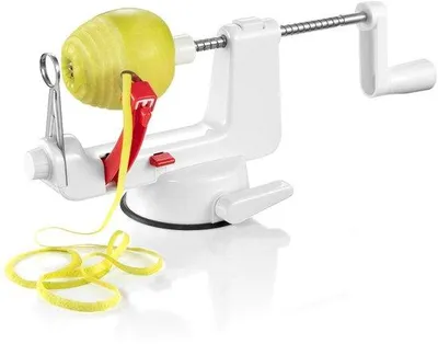 Obrázok produktu pre Unyqoos® Multifunkčný odstraňovač jadier a krájač jabĺk – nerezová oceľ/plast, s prísavkou, odstraňuje jadro a krája rovnomerné plátky
