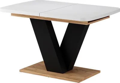 Produktbild von Esstisch Vicco Fenaro Weiß/Goldkraft Eiche 120 x 80 cm ausziehbar, Model 58002