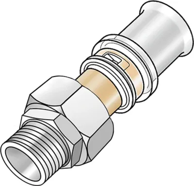 Productafbeelding van KE Kelit KMW451, KELOX-ULTRAX-W, koppeling, type "Holländer" met AG-aansluiting, 25x3/4", 1 stuk.