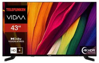 Produktbild von Telefunken D43U790B2CW Fernseher 43 Zoll Smart TV VIDAA 4K UHD, HDR Dolby Vision, HD+ (2026)