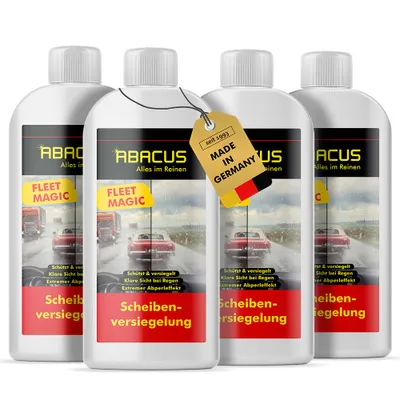 Produktbild von ABACUS® Fleet Magic® Scheibenversiegelung Auto Glasversiegelung Nanoversiegelung Regenabweiser mit Lotus-Effekt 4 x 250ml Scheibenversiegelung