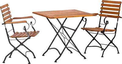 Produktbild von 2x 57434 Lindau Klappsessel 1x 56726 Lindau Tisch 80x80cm