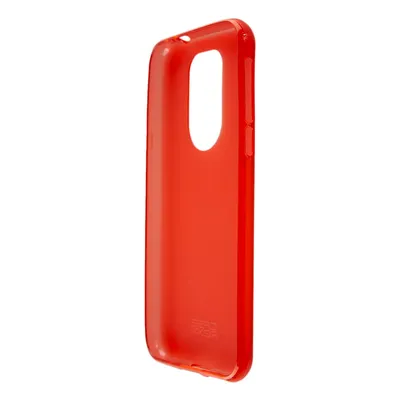 A red phone case is shown from the side against a white background.
