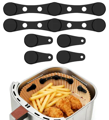6 Silikon-Magnetclips für Heißluftfritteusen, hitzebeständig, schwarz