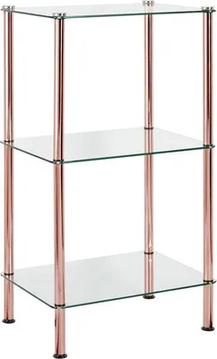 Produktbild von Glasregal Badorganizer elegante Duschablage 3 Ebenen mDesign rotgold/transparent