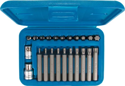 Produktbild von Schraubendreher Satz T10-T55 T-PROFIL 3/8 + 1/2-Anrieb mit Adapter 22-tlg.