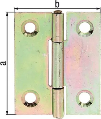 Produktbild von GAH-Alberts Scharnier halbbreit, Scharnier, Gelb, Stahl, Außentürelement, 41 mm, 4,7 mm