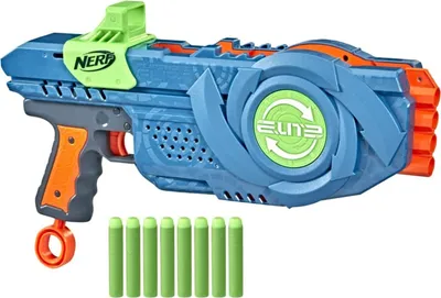 Produktbild von Hasbro, Blastergewehr Elite 2.0 Flipshots Flip-8 Drehbare Läufe mit 8 Darts, Blau