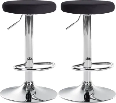 Produktbild von 2er Set Barhocker Ponte Samt chrom schwarz