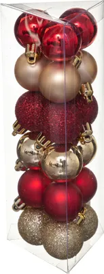 Image de Boules en plastique, différents motifs, Ø 3 cm, 18 pièces.