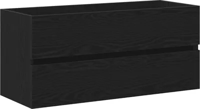 Image de vidaXL Armoire sous lavabo noir aspect chêne 100x38,5x45 cm