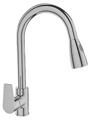 Produktbild von Spülenarmatur mit ausziehbarer Handbrause komplett Messing