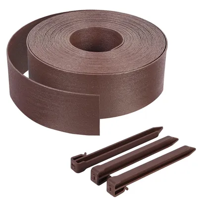 Produktbild von VOUNOT® Rasenkante aus PE, Beeteinfassung Länge 20m Höhe 8cm Braun