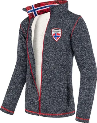 Zdjęcie produktu dla Kurtka polarowa Nebulus z pluszowym futerkiem LAGONDA men, ciepła kurtka polarowa, z długim zamkiem błyskawicznym, P5514 - Men, navy mottled, M