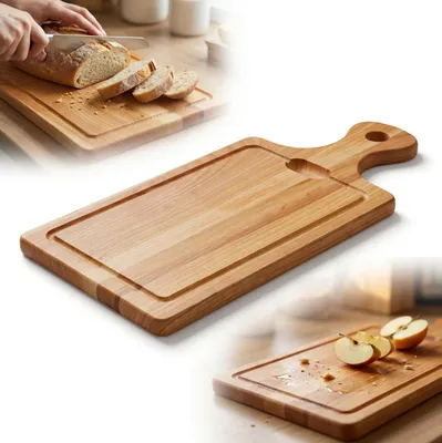 Immagine prodotto di TAGLIERE classico in legno di CILIEGIO con scanalatura per servire