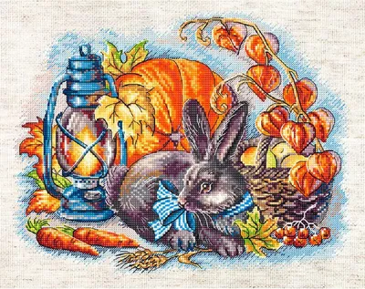 Zdjęcie produktu dla Zestaw do haftu krzyżykowego Letistitch "Jesień z królikiem", wzór liczony, 20x25cm