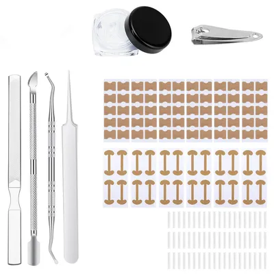 Produktbild von Eingewachsene Zehennägel Set 120 Stück Zehennagel Korrektur Set mit C Form Pads Edelstahl Fußpflege Werkzeug