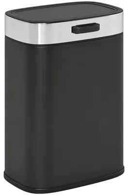 Imagen del producto de Contenedor de residuos para la cocina - Cubo de basura - Acero inoxidable - Cubeta interior extraíble - Tapa - 21,5 x 30 cm - Negro