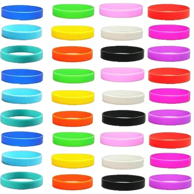 Silikon-Armbänder, 36 Stück, bunt, Einheitsgröße, für Erwachsene