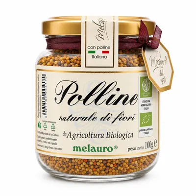 Immagine prodotto di Polline puro d'api di fiori in granuli | Biologico e Italiano | Melauro, Sicilia | 100g, Immagine generata dall'IA
